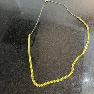 Madewell Yellow Beaded Gold Tone Chain Necklace Lobster Closure 33 inches Long
